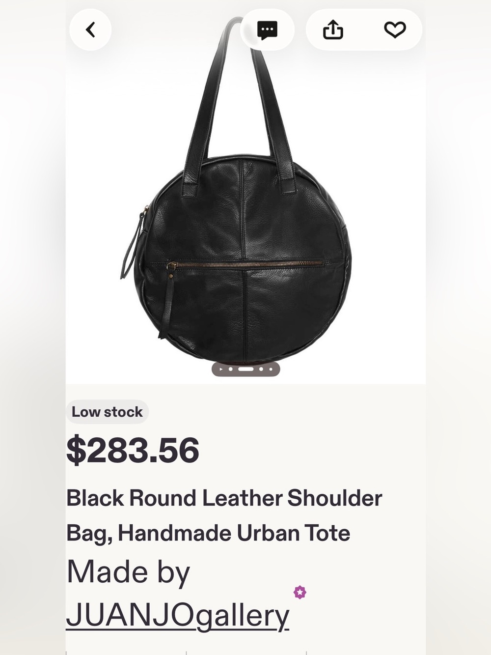 Juan Jo Black leather Round Bag - Picture 10 of 10